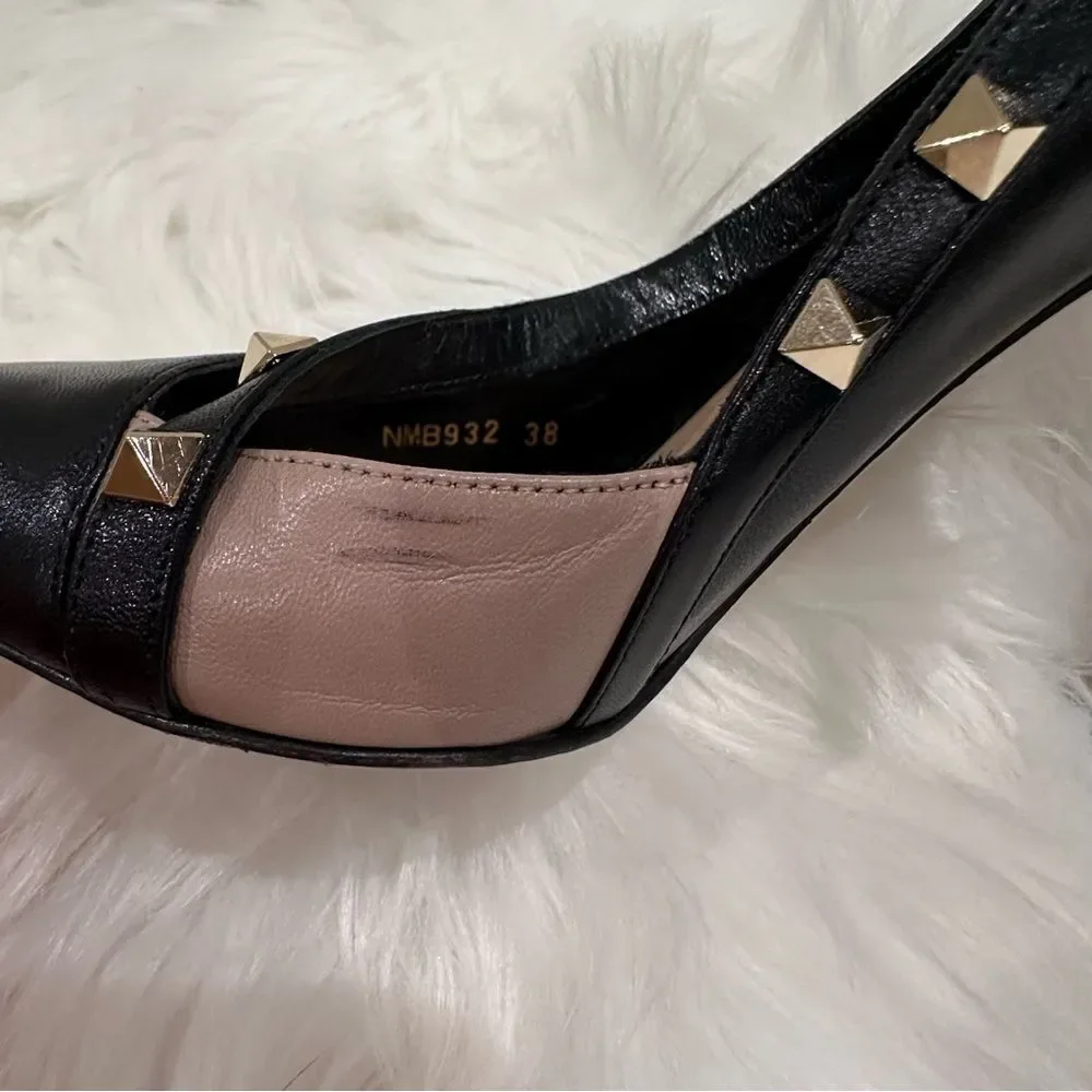 VALENTINO GARAVANI Nappa Rockstud Cross Strap d'Orsay Pumps